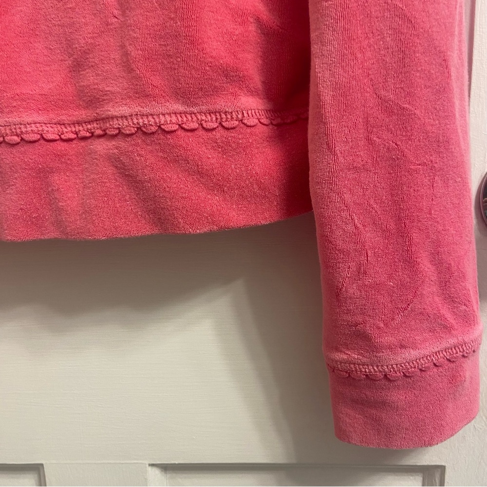 Vintage hot pink Lilly Pulitzer Terrycloth zip up jacket size XL white label - Picture 4 of 4